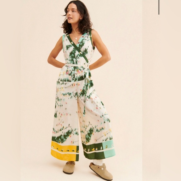 Tiny x Anthropologie | Ski Slope Snow Wide-Leg Jumpsuit | RARE FIND Size Large - Picture 1 of 11
